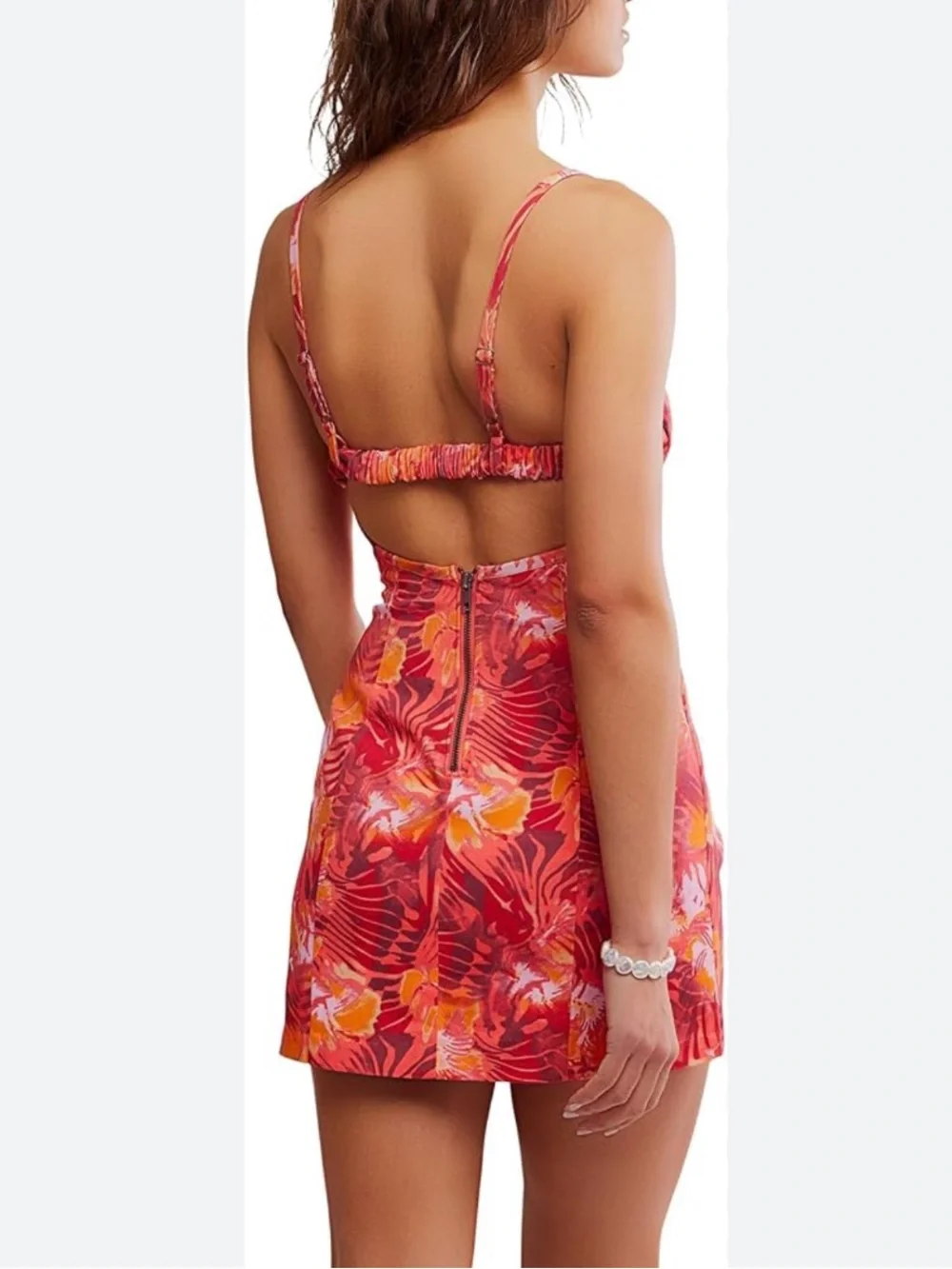 Free People Kerri Mini‎ Dress in Heatwave Combo New!